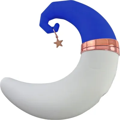 Happy Moon Rechargeable Pleasure Air Clitoral Stimulator With G Spot Vibrator Blue