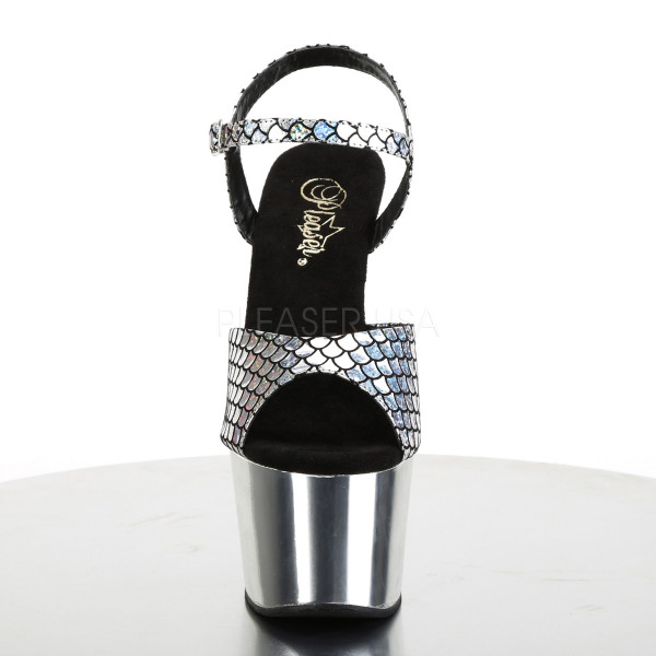 7 inches Heel, 2 3/4 inches Chrome PF Ankle Strap Sandal — image 6 of 20
