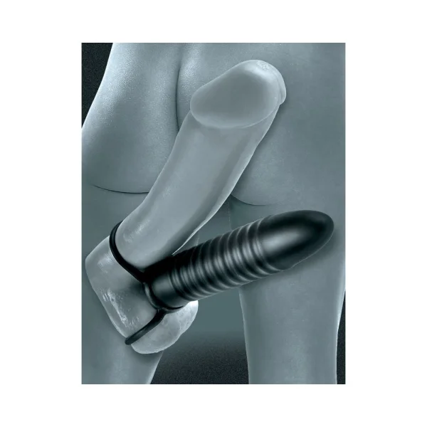 Fetish Fantasy Ribbed Double Trouble C Ring Black