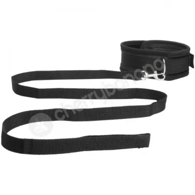 Ouch Velvet Velcro Adjustable Black Collar