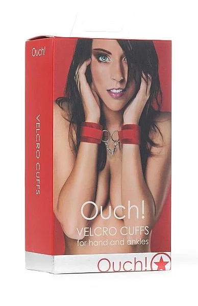 Ouch Velcro Cuffs For Hand And Ankles Red