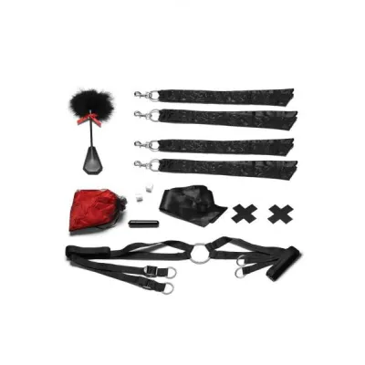 Night Of Romance Satin Cuffs Rose Petals 6 Piece Bed Spreader Set