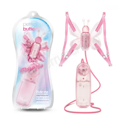 Play With Me Pink Strap On Petite Butterfly Vibrator