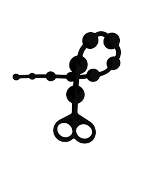 Silicone Beaded Anal Chain - Black
