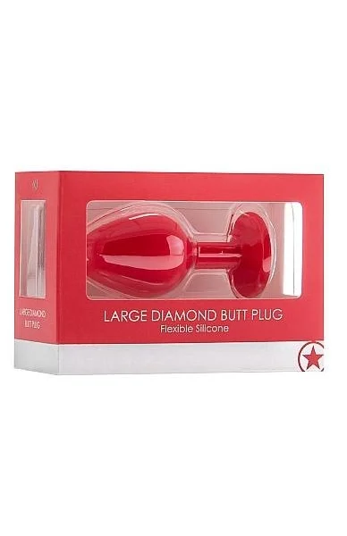 Ouch Large Diamond Butt Plug Red