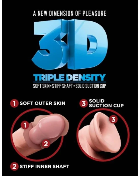 King Cock Plus 8 Inch Triple Density Fat Cock With Balls - Flesh