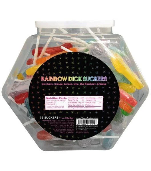 Rainbow Dick Suckers - 72 Pack