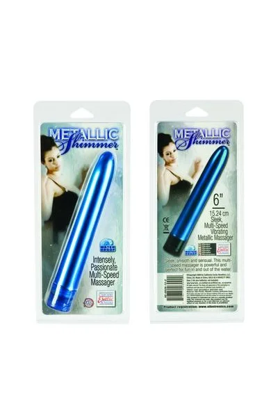 Metallic Shimmers 6 inch Vibrator - Blue