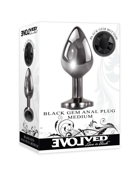 Black Gem Anal Plug - Medium