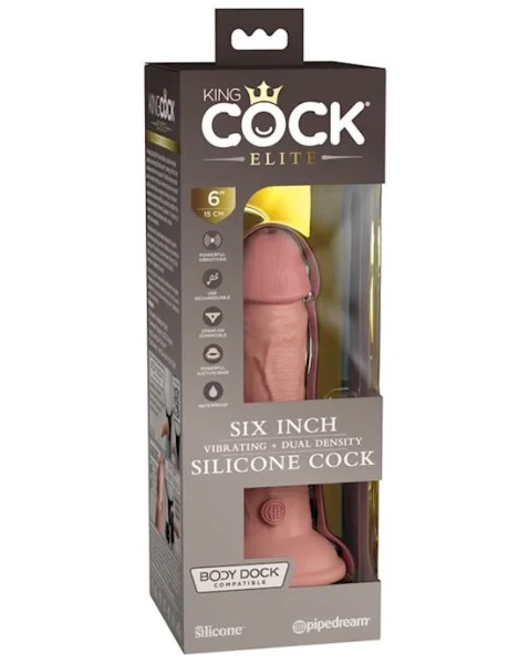 King Cock Elite Dual Density Vibe Silicone Dildo