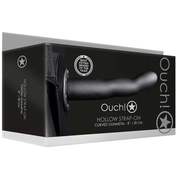 Ouch! Curved 8 Inch Hollow Strap-On