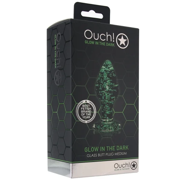 Ouch! Glow In The Dark Glass Butt Plug