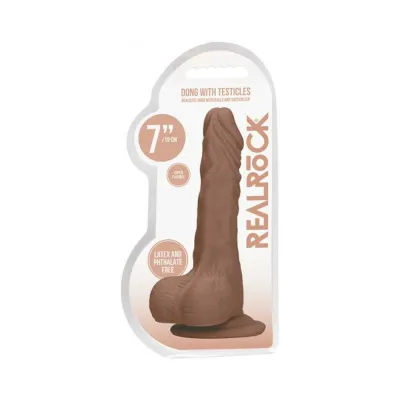 Real Rock Realistic Dildo With Balls 7 17 Cm Mocha