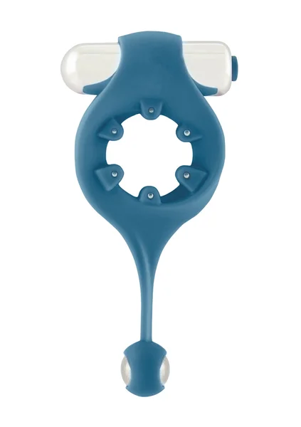 Infinity Vibrating Cockring With Dangling Ball - Blue — image 6 of 8