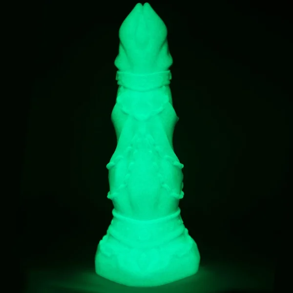 The Selene Goddess of the Moon 7.5" Silicone Fantasy Dildo By Uberrime - Glow-In-The-Dark Blue
