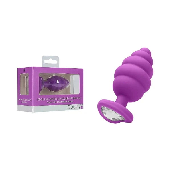 Ouch! Regular Ribbed Diamond Heart Plug