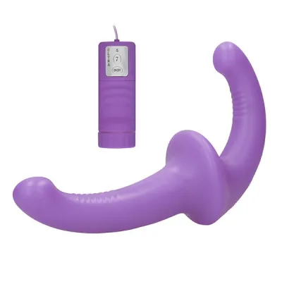 Ouch Vibrating Silicone Strapless Strapon with Remote Controller