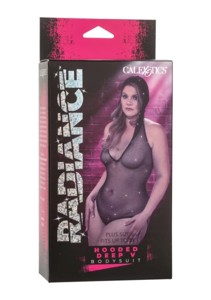 Radiance Hooded Deep V Body Suit - Plus Size
