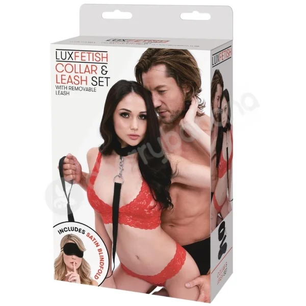 Lux Fetish BDSM Collar & Leash Set