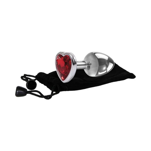 A&E Small Red Heart Gem Anal Plug — image 4 of 9