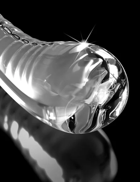 Icicles No. 88 G-Spot Glass Textured Dildo with Removable Suction Cup 6 Inch