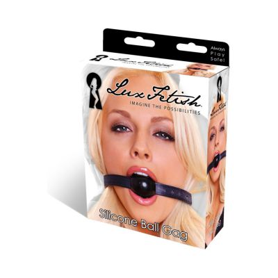 Lux Fetish Silicone Ball Gag Black O S