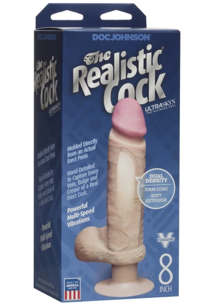 Realistic Cock - UR3 Ultraskyn Vibrating 8 inch Brown