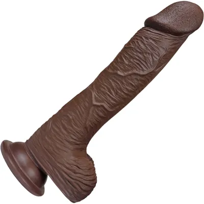 The Seaman 7 5 Inch Silicone Realistic Dildo With Balls Suction Cup Base By Fukena Chocolate