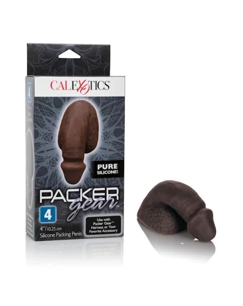 4 Inch Silicone Packing Penis - Black -  4 Inch