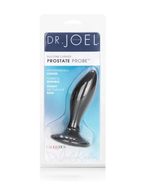 Dr. Joel Kaplan Silicone Curved Prostate Probe - Black - 4 Inch