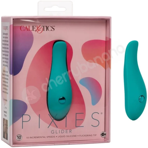 Calexotics Pixies Glider Bunny Teal Curved Clit Stimulating Vibrator