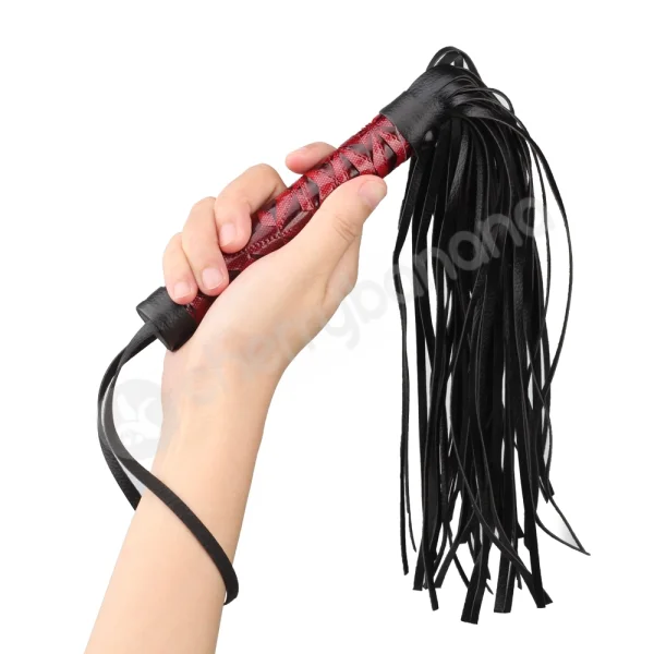 Cherry Banana Thrill Red Faux Leather Flogger Whip