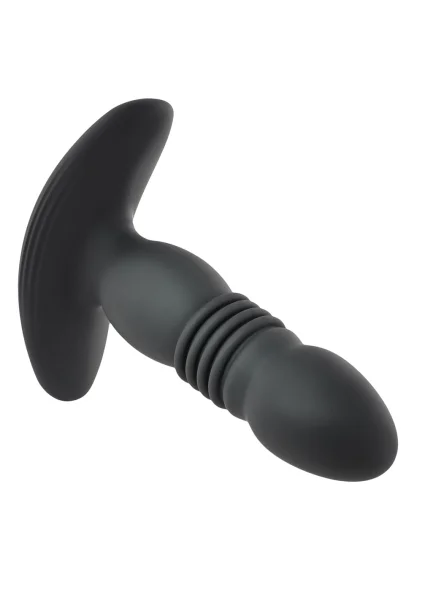 Playboy Pleasure Trust The Thrust Rechargeable Silicone Thrusting Anal Plug With Remote - Black