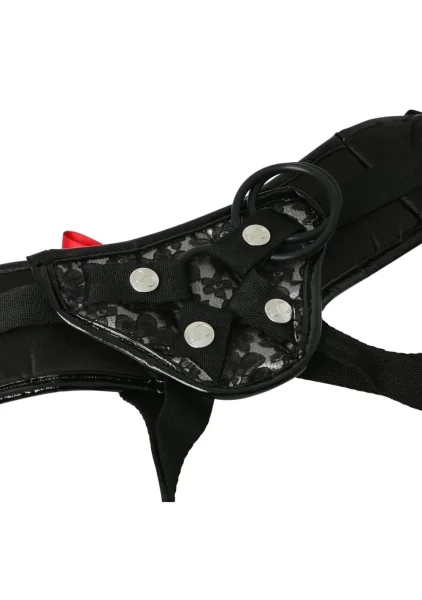 Platinum Lace Corsette Strap On Harness