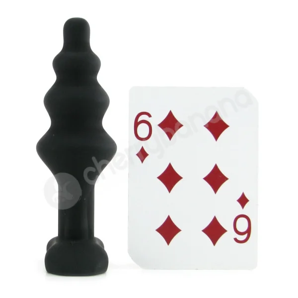 Velvet Plush Black Silicone Rippler Butt Plug