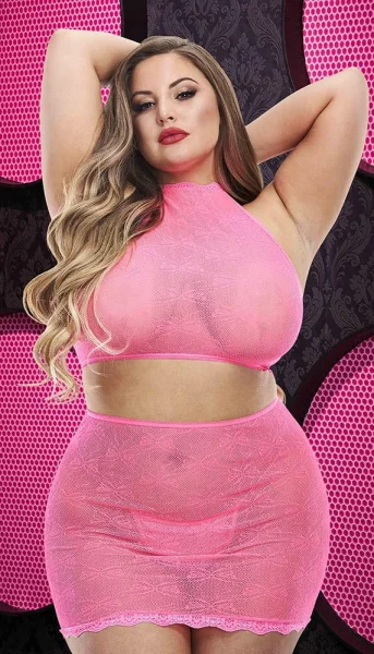 Sheer Crop Top & Skirt Set