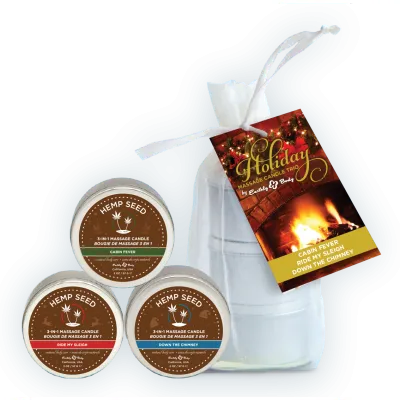 Holiday Trio 2 Oz Holiday Candles in Organza Bag