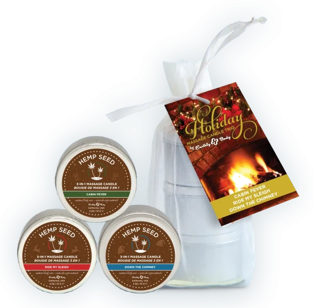 Holiday Trio - 2 Oz. Holiday Candles in Organza Bag