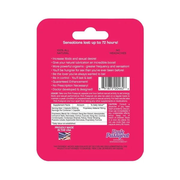 Pink Pussycat Female Sensual Enhancer 1ct