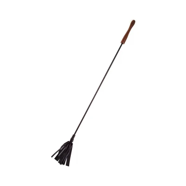 Rouge Leather Wooden Handle Riding Crop Black — image 2 of 7