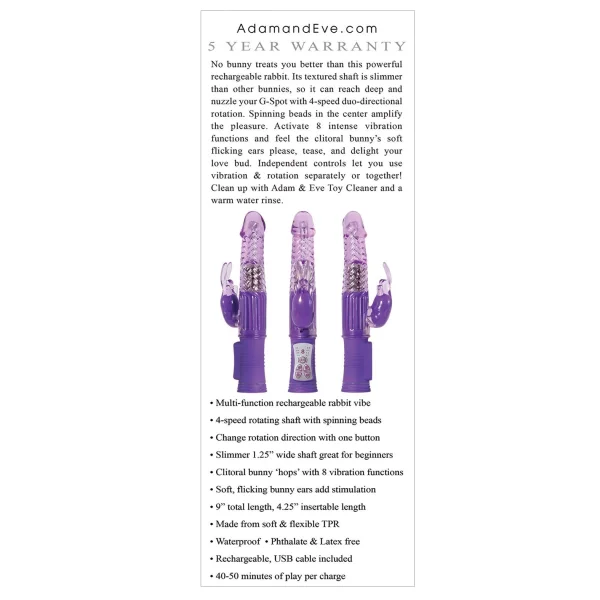 Eve's First Rechargeable Rabbit - Purple