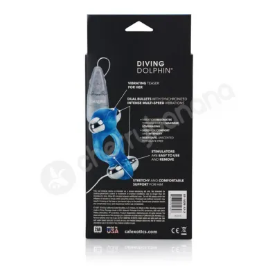 Blue Diving Dolphin Vibrating Cock Ring