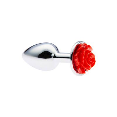 Kink Range Metal Rose Butt Plug 3 Inch Red Small