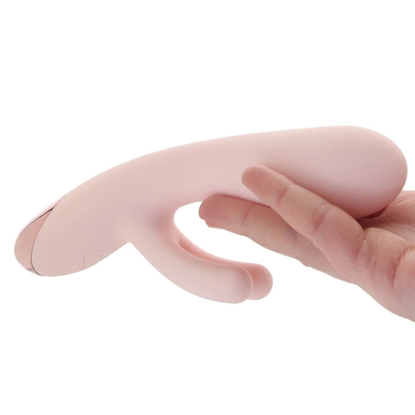 Elora Rechargeable Waterproof Silicone Rabbit Style Dual Stimulation Vibrator By Blush - Pink