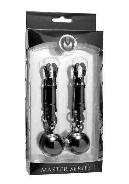 Black Bomber Nipple Clamps With Ball Weights