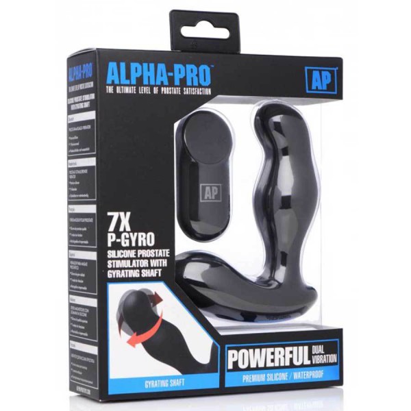Multi-Speed Vibrating 7X P-Gyro Silicone Prostate Stimulator with Gyrating Shaft