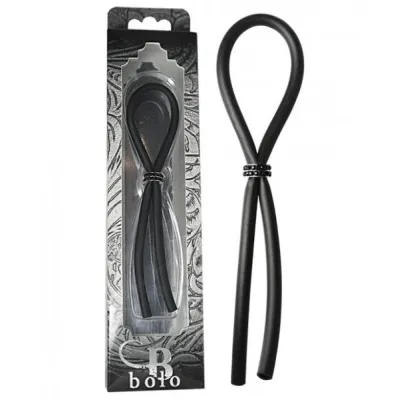 Bolo Silicone Lasso Ring Black Gems Bead Black