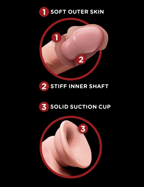 6" King Cock Plus Triple Density Cock With Swinging Balls