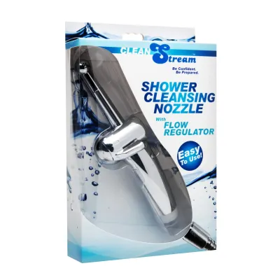 Shower Cleaning Nozzle with Flow Regulator