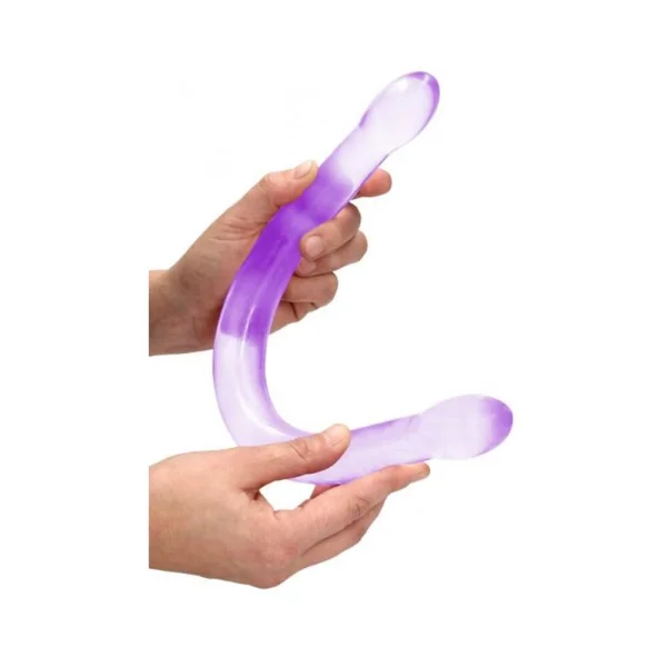 Realrock Crystal Clear Non-realistic Double Dong 17 In. Purple